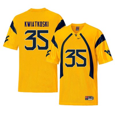 Men's West Virginia Mountaineers NCAA #36 Ricky Johns Yellow Authentic Nike Retro Stitched College Football Jersey WF15U56WL